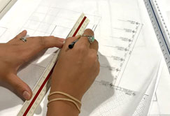 hand drawing architectural blueprint
